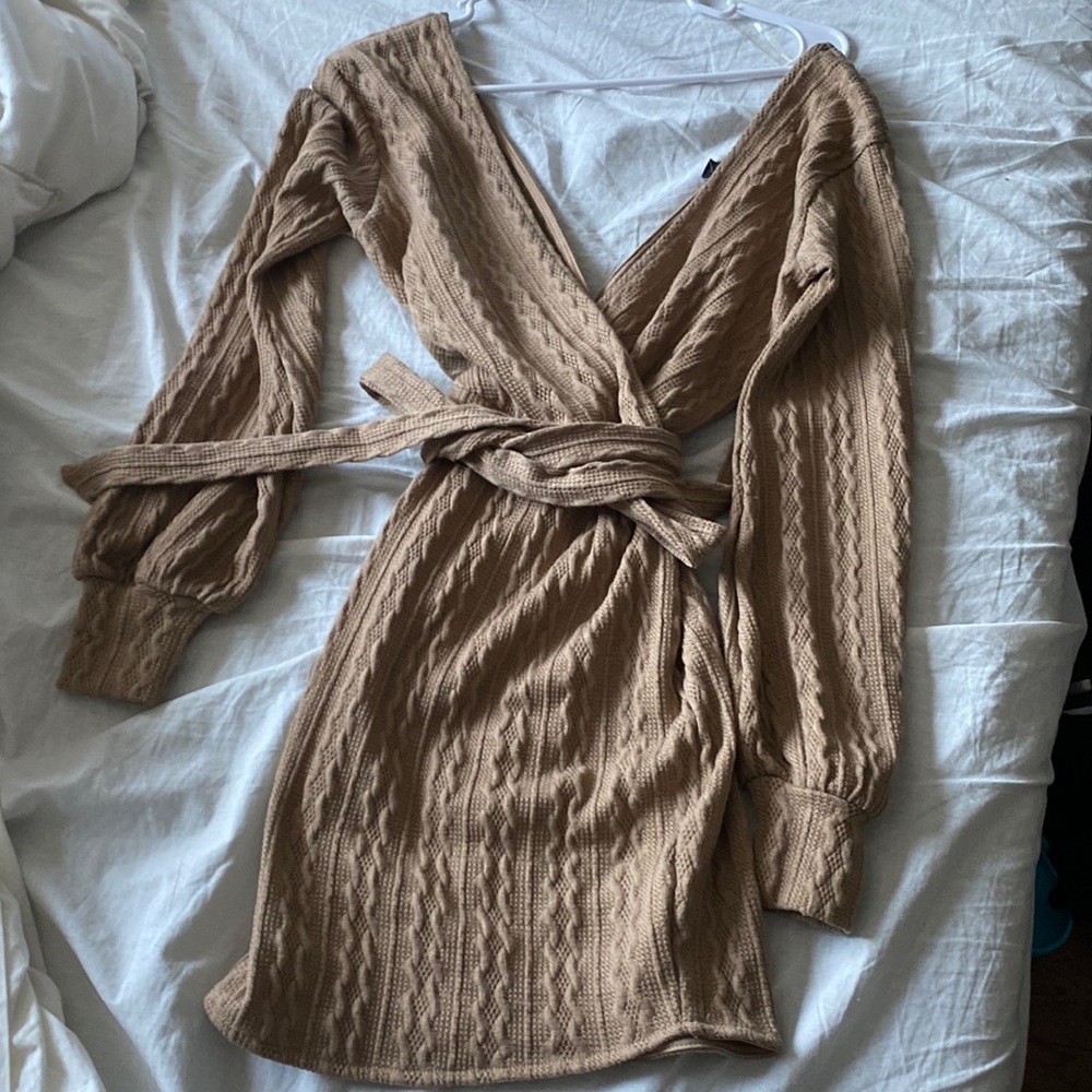 Windsor tan knit dress